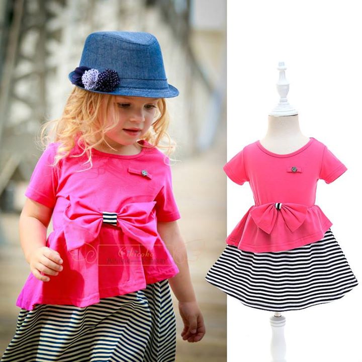 Dress Salur With Ribbow Pink